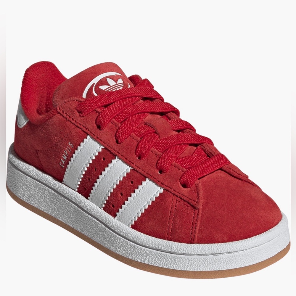 Adidas Kids Red and White Shell Toe Adidas